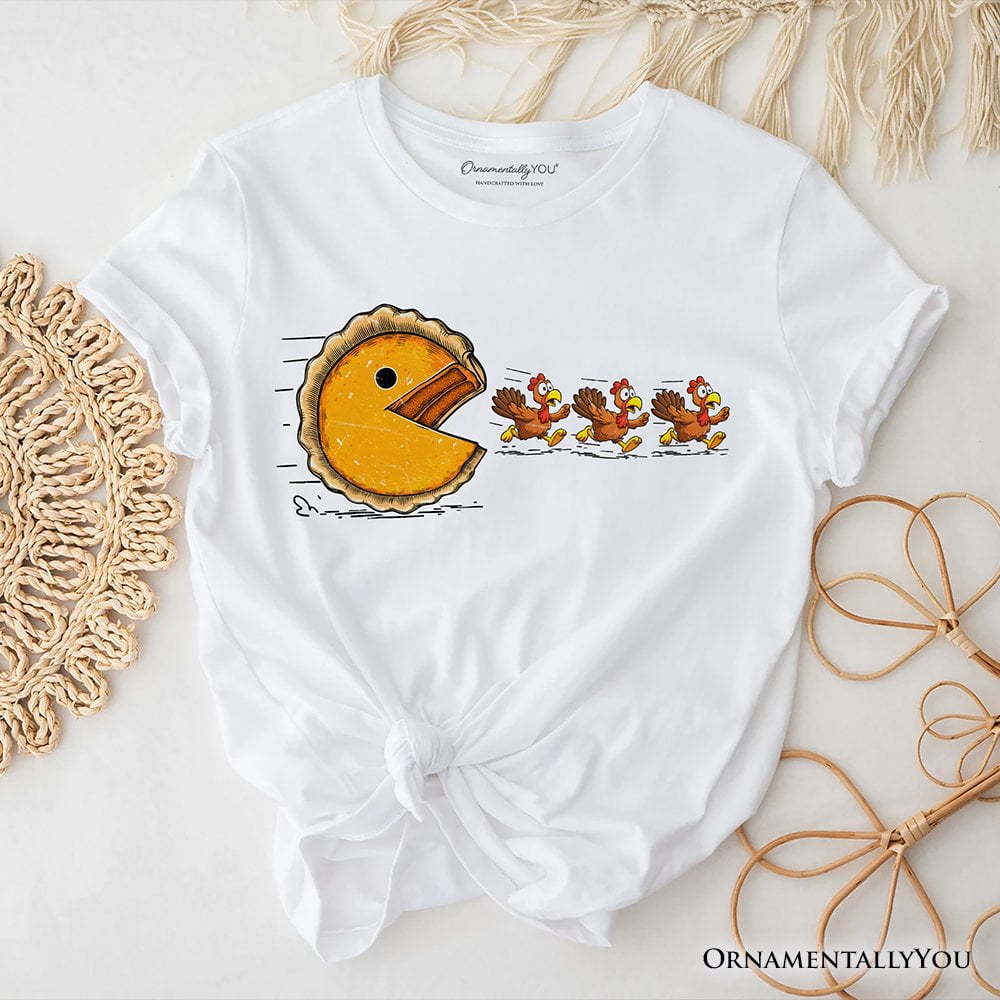 Pumpkin Pie Chasing Turkeys Funny T-Shirt, Retro Thanksgiving Fall Vibes Tee